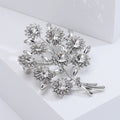 Rhinestone Flower Bouquet Brooch Clear Crystal Pin view 4