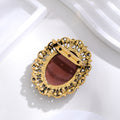 Gold Tone Silver Tone Woman Portrait Crystal Two Designs Metal Brooch Pin 4.7 x 5.6 cm 4.7 view 3