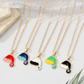 Gold Tone Colorful Santa Hat Evil Eye Pendant Necklaces view 1