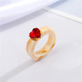 Chunky Translucent Resin Heart Crystal Statement Rings in Five Colors view 6