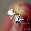 Rose Gold Cat Ear Clear CZ Kitten Stud Earrings Pair view 5