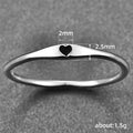 Thin Band Tiny Heart Enamel Metal Finger Ring Two Tones view 5