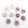 Pressed Flower Resin Drop Earrings Shell Lace 5 Styles view 2