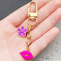Bow Red Lips or Purple Flower Pink Lips Clasp Charms for Accessory Making view 3