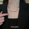 Silver Snake Chain Wavy Bar Pendant Necklace Single Style view 1