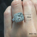 Radiant Cut Split Shank Crystal Ring in Polished Metal view 2