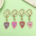 Heart Charm Keychains Featuring White Heart Across 18 Pictured Variations view 4