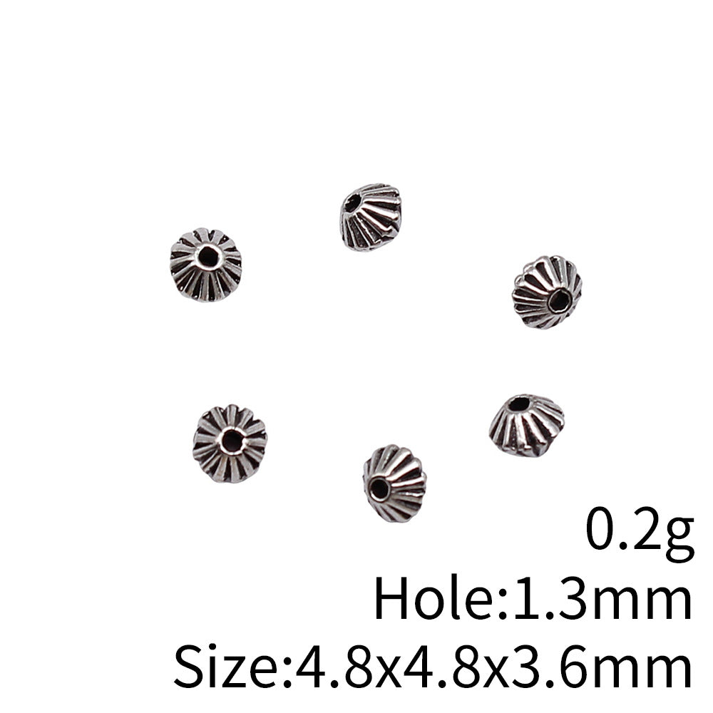 4.8x4.8x3.6mm 0.2g Multicolor Zinc Alloy Double Sided Carved Cone Spacer Beads for Bracelet Necklace DIY