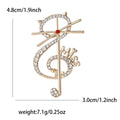 Crystal Cat And Treble Clef Brooch in Two Metal Tones view 4
