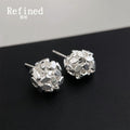 Cluster Ball Stud Earrings Oval Metal Discs Gold And Silver view 4