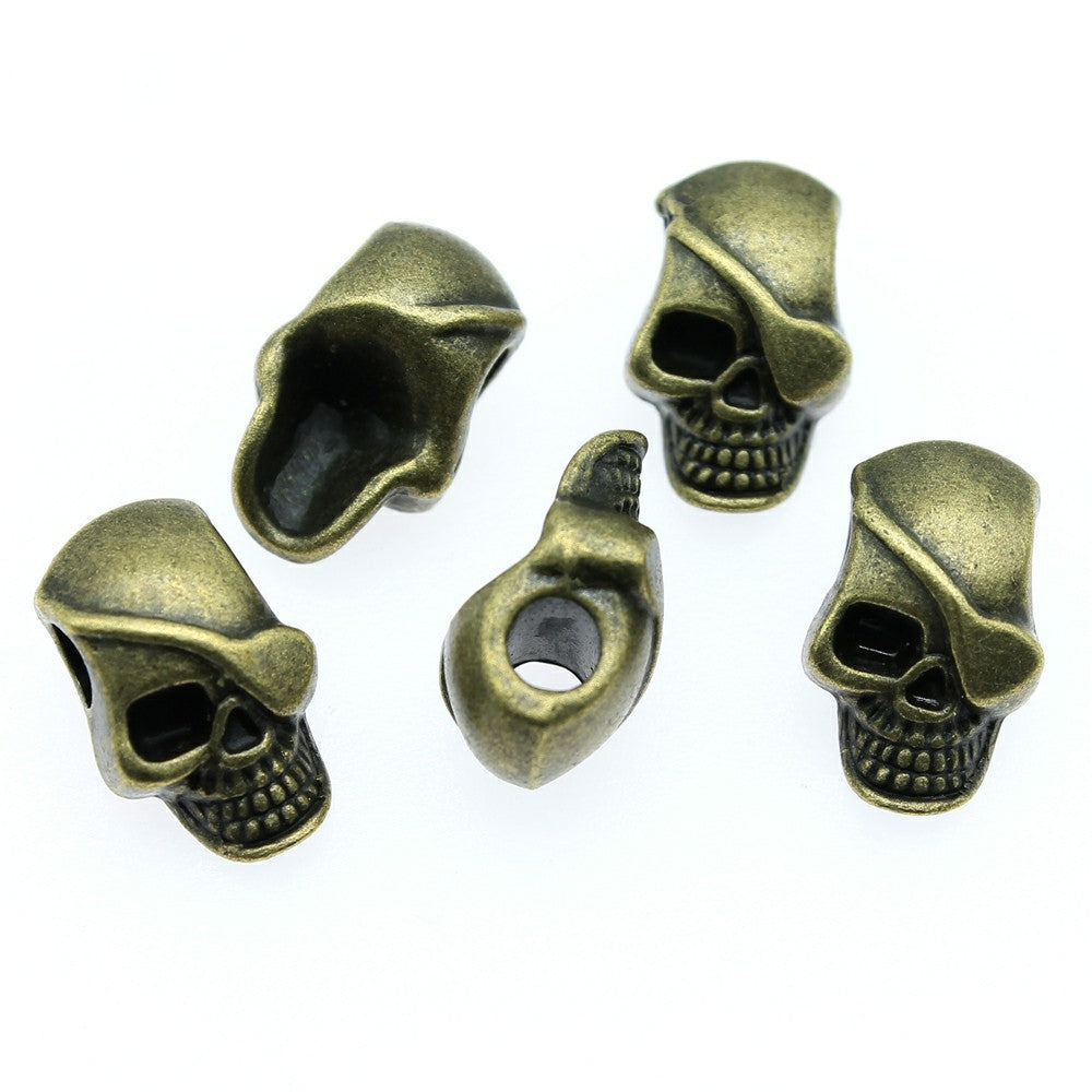 18x11x9mm 4g Multicolor Zinc Alloy Skull Large Hole Beads for Bracelet Jewelry Making