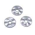 Antique Silver Hammered Disc Bead With Center Hole view 4
