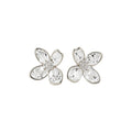 White Floral Shell Look Stud Earrings in Two Sizes view 5