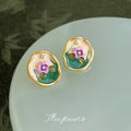 Enamel Glaze Chinese Style Flower Stud Earrings Ten Styles view 4