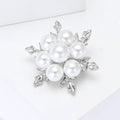 Faux Pearl Snowflake Brooch In Silver And Gold Tones view 3