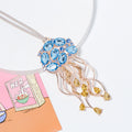 Rhinestone Ballerina Jellyfish Pendant Ornaments Rose Gold view 2