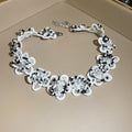 Floral Lace Choker Necklace With Crystal Details Beaded Jewelry view 7