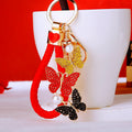 Three Butterfly Keychains with Plain Cord and Braided Loop Options view 2