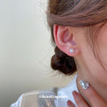 White Pearl Round Classic Stud Earrings in Four Sizes view 3