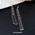 Chain Tassel Hook Earrings in Polished Statement Design view 2