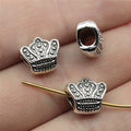 11x10x6mm 1.6g Antique Silver Zinc Alloy Crown Large Hole Beads for DIY Bracelet Jewelry Making