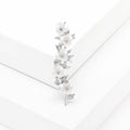 Pearl Blossom Branch Brooch with Five Flowers Decorative Metal Pin view 3