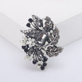Antique Leaf Cluster Brooch Large Center Crystal Four Colors view 2