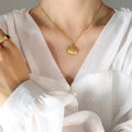 Scallop Shell Pendant Necklace Satellite Chain Gold Rose view 4