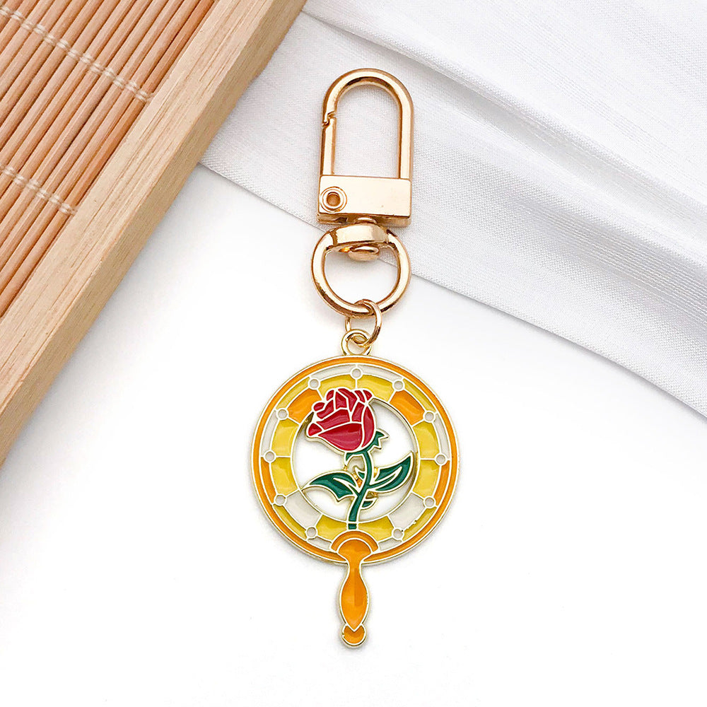 Zinc Alloy Enamel Chinese Style Fan Charm Pendant for DIY Earrings Bracelet Keychain