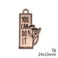 Gold Motivational Quote and Flower Pendant Charms Two Styles view 5