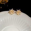 Pink White Floral Crystal Stud Earrings Fashion Jewelry view 6