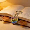 Rainbow Heart All You Need Is Love Clasp Keychain and Attached Hardware view 4