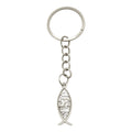 Silver Jesus Fish Ichthys Keychain Metal Christian Charm view 5