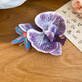Fabric Flower Duckbill Hair Clips Peach Mint Purple Orchid view 8