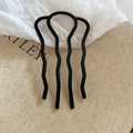 Black Matte U-Shaped Four and Seven Prong Bun Hair Pins view 6