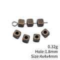 Antique Bronze Square Spacer Beads With Small Holes view 3