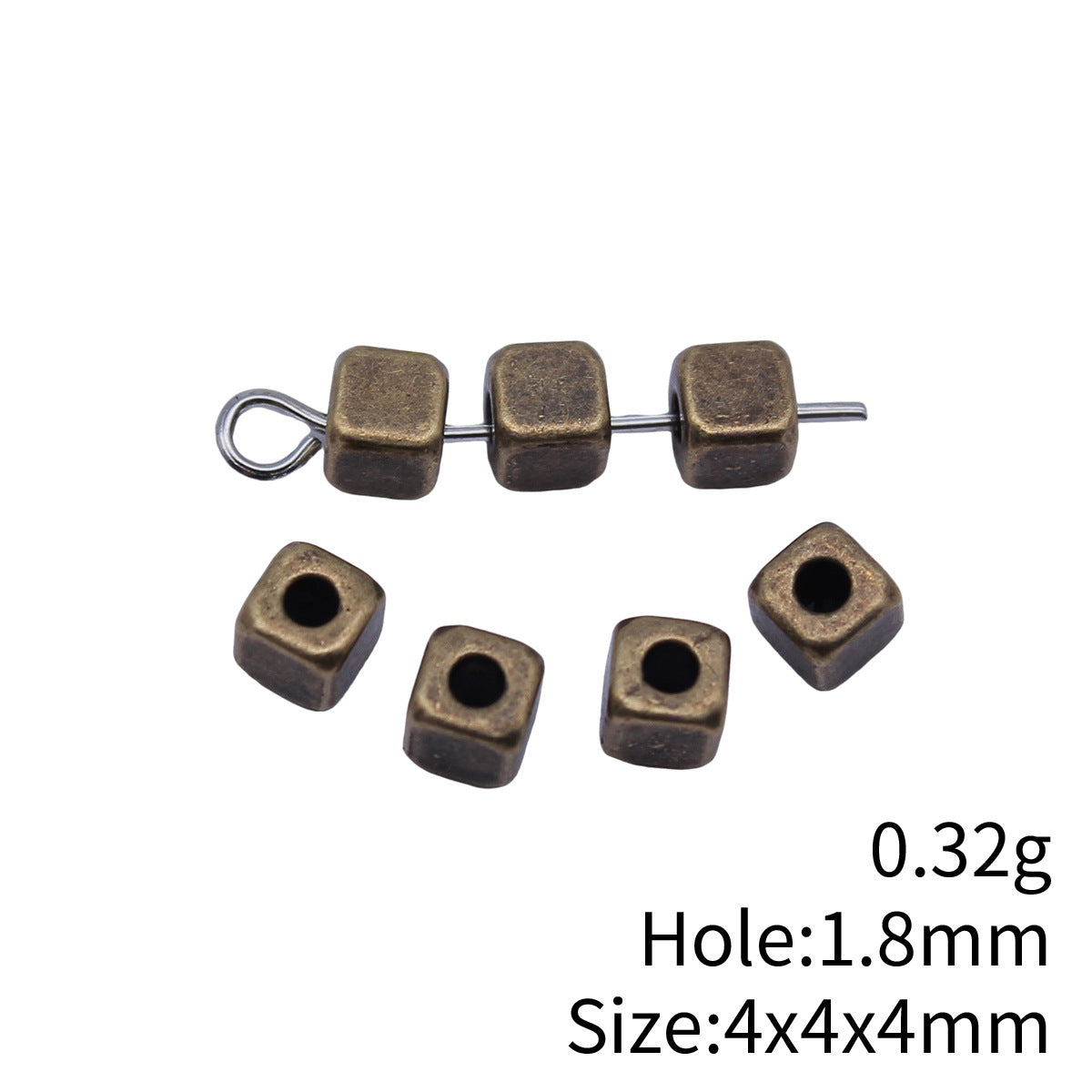 4x4x4mm 0.32g Antique Bronze Zinc Alloy Square Spacer Beads for Bracelet Jewelry Making
