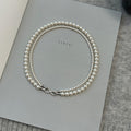 Double Strand Pearl Necklace Infinity Clasp Connector view 4