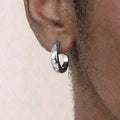 C-Shape Thick Hoop Earrings Star Zircon Gold Steel view 4