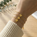 Puffed Heart Link Bracelets in Gold and Silver Tone view 4