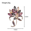 Floral Bouquet Crystal Metal Brooch Pin for Jackets and Lapels view 2