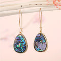 Gold Tone Irregular Abalone Shell Drop and Stud Earrings view 3