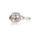 Cushion Solitaire Halo Infinity-Band Ring In Polished Silver Tone view 5