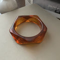 Irregular Hexagon Faceted Resin Bangle Bracelet 5 Colors view 10