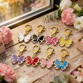 Enamel Butterfly Keychain Gold Lobster Clasp Eight Colors view 3