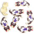 Printed Sitting Cat Charms in Gold and Silver Tones, 15 Designs view 6