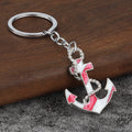 Metal Anchor Keychain With Rope Detail, 12 Color And Finish Styles view 8