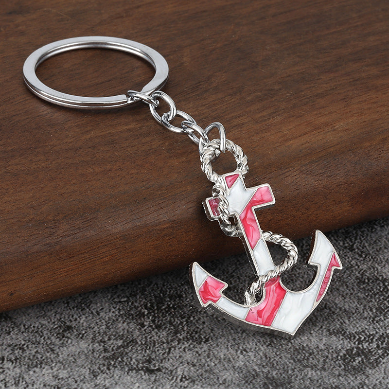 Creative Ship Anchor Metal Keychain for Car Keys and Nautical Gifts