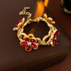 Gold Red Floral