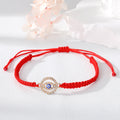 Gold Tone Crystal Evil Eye Adjustable Red Cord Bracelets in Eight Designs view 10